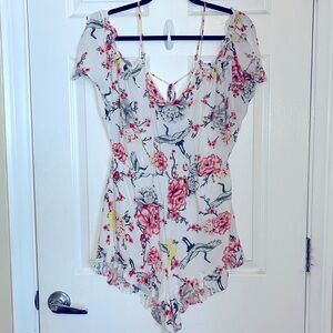 Off The Shoulder Tropical Romper